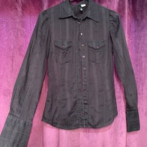 Semi sheer Linen button up long sleeve